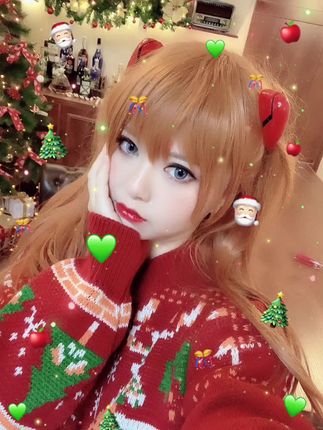 半半子_式波·ASUKA Christmas cos图包，式波ASUKA圣诞cos高清图集